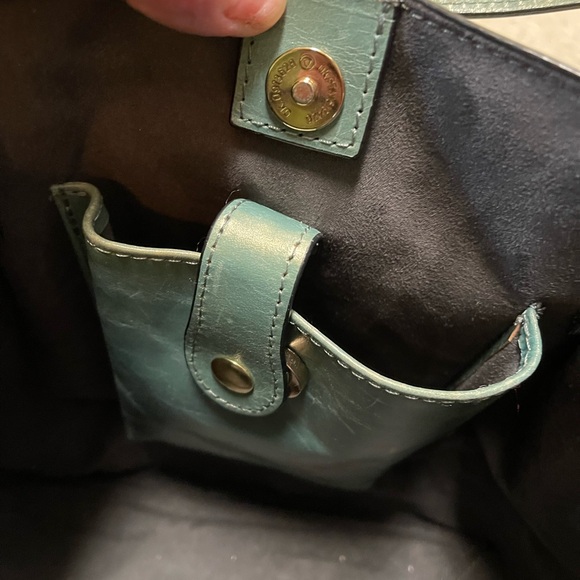 Elegant Green leather tote bag NWOT - Picture 8 of 10